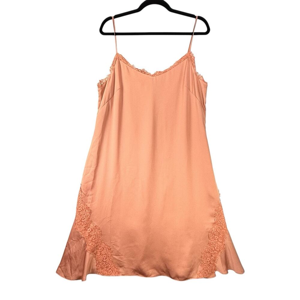 NWT Banana Republic Slip Dress SIZE 14 WOMENS Lacey Sexy Dusty Rose Pink Knee